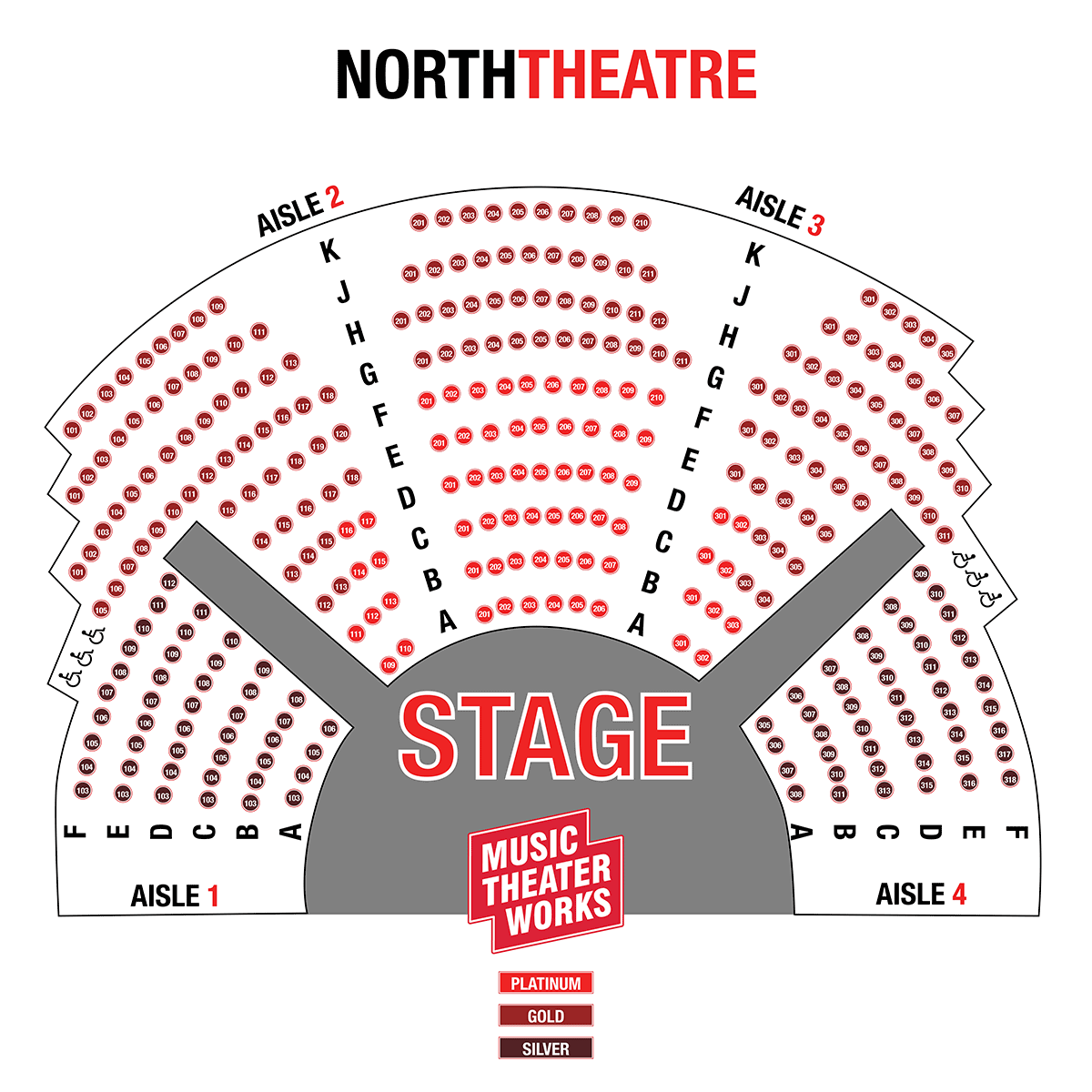 North Theater Seating Chart Music Works